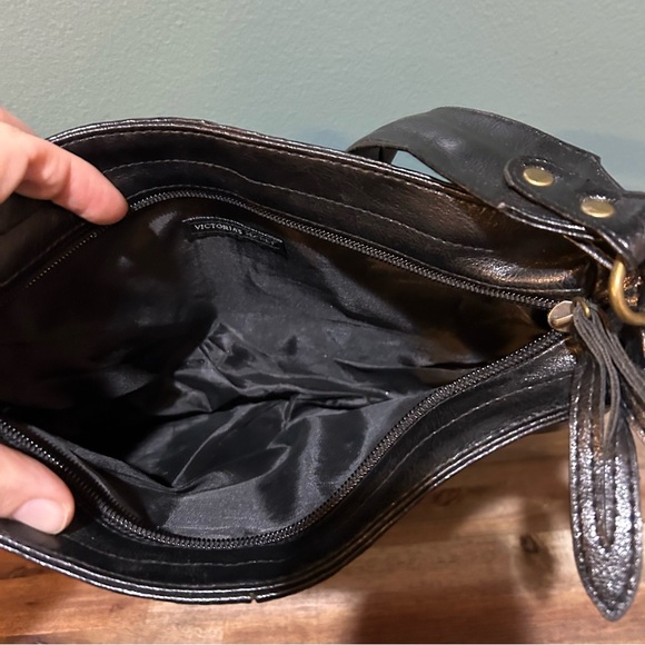 Y2K Victoria’s Secret Black Leather Shoulder Bag - Picture 6 of 7